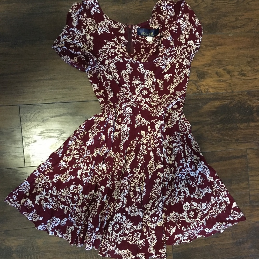Burgundy floral dress